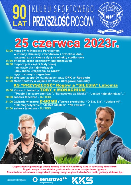 plakat zapraszający na obchody jjubileuszu w Rogowie